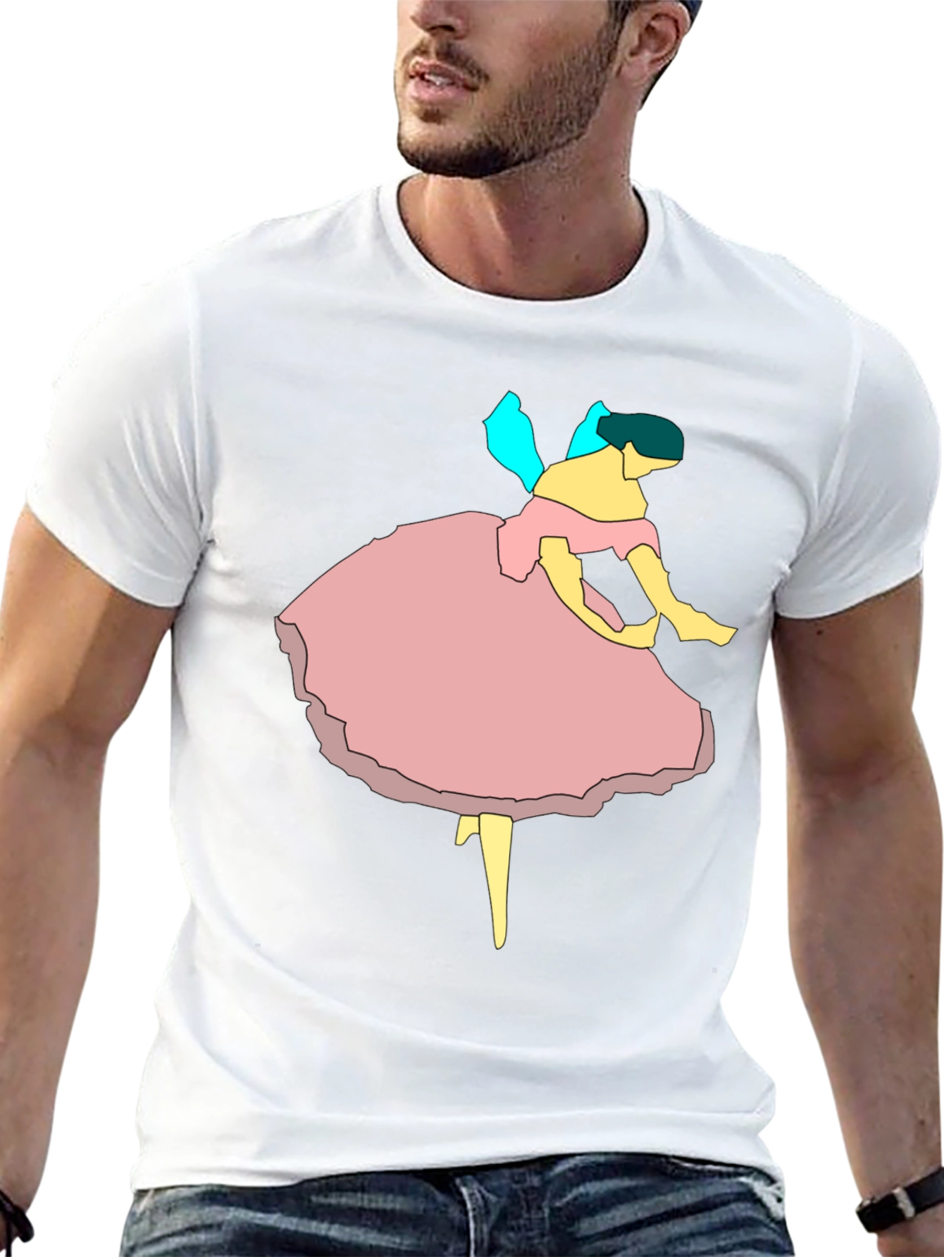 Ballerina Graphic Tee - Black Cotton Casual T-Shirt