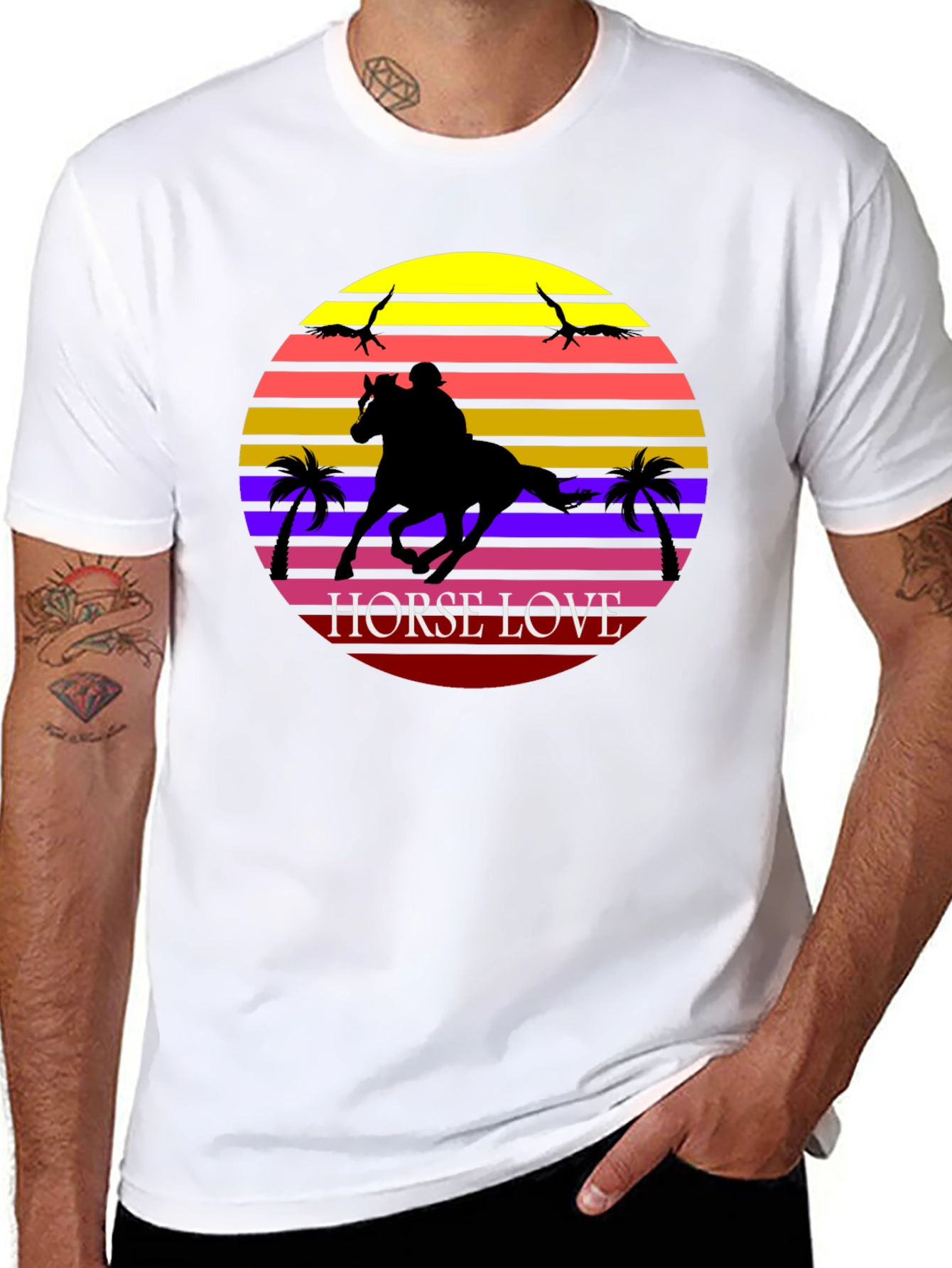 Horse Love Graphic Tee - Sunset Design