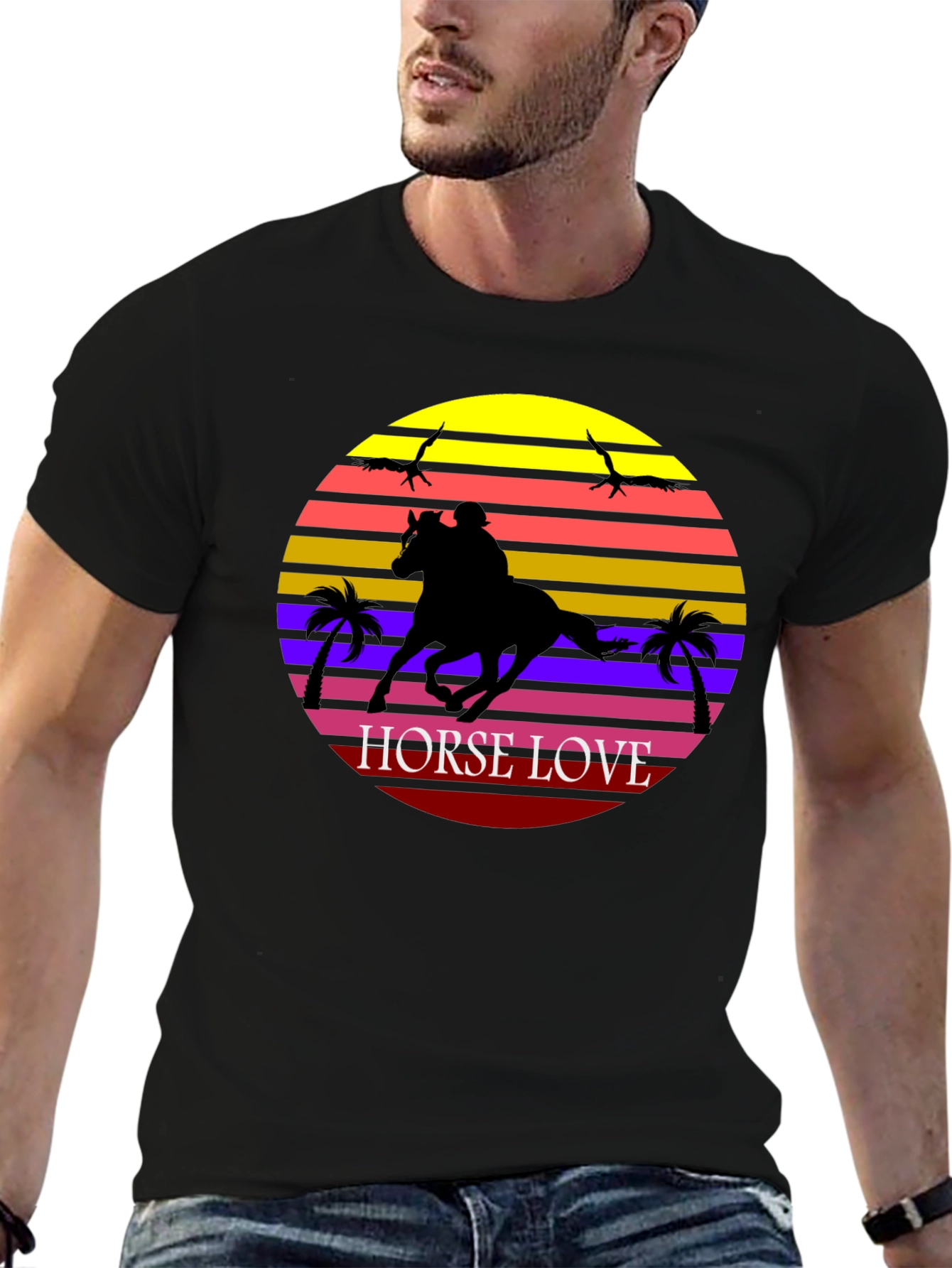 Horse Love Graphic Tee - Sunset Design