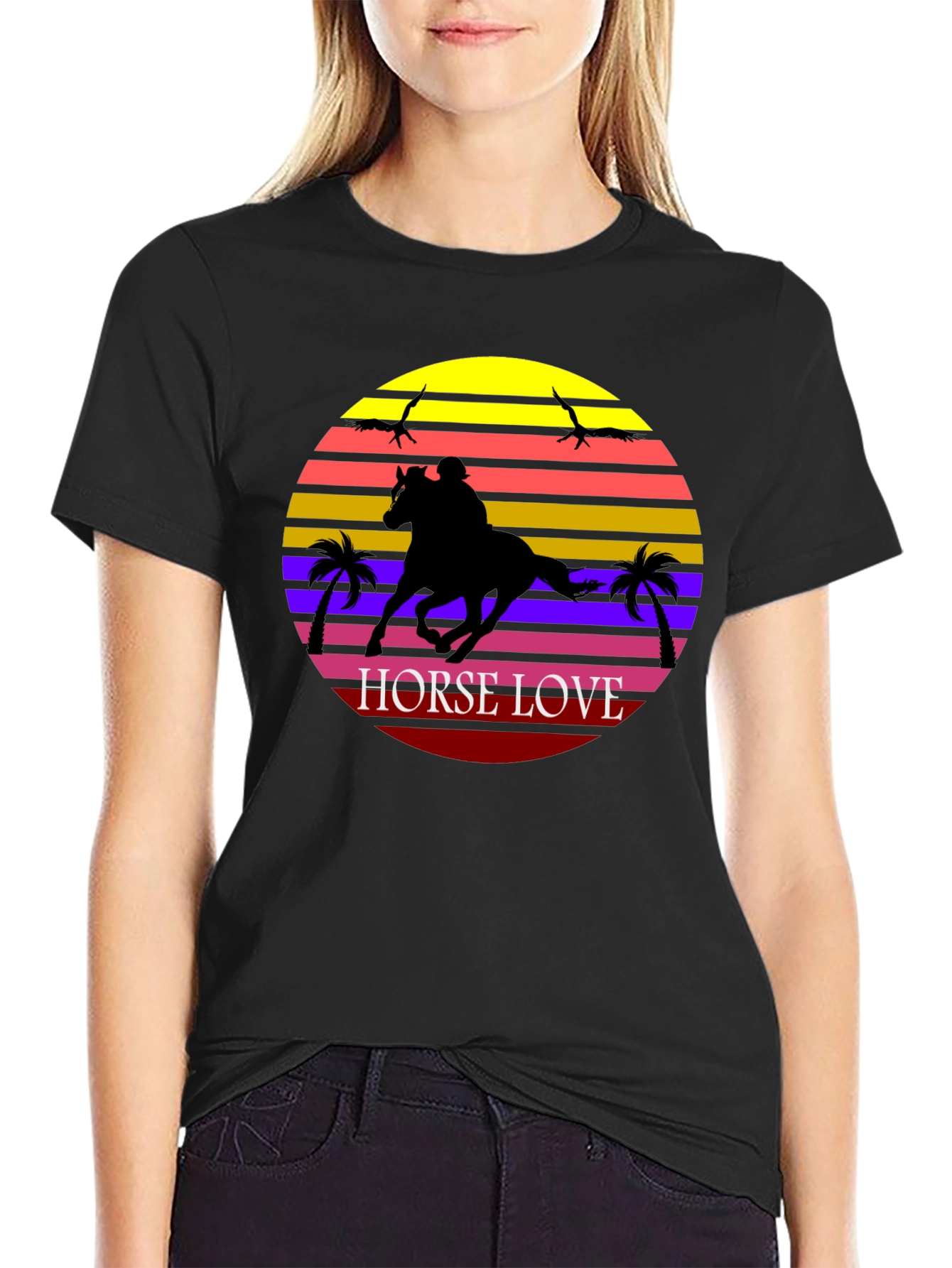 Horse Love Graphic Tee - Sunset Design