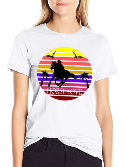 Horse Love Graphic Tee - Sunset Design