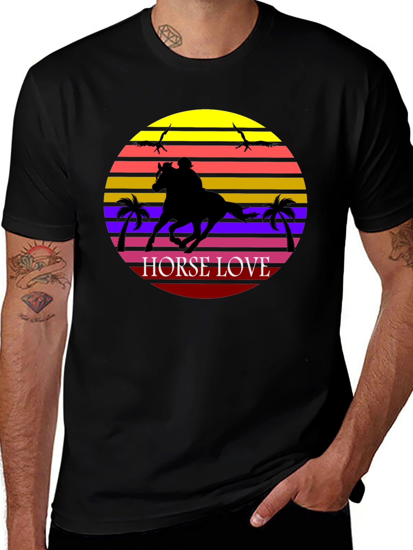 Horse Love Graphic Tee - Sunset Design