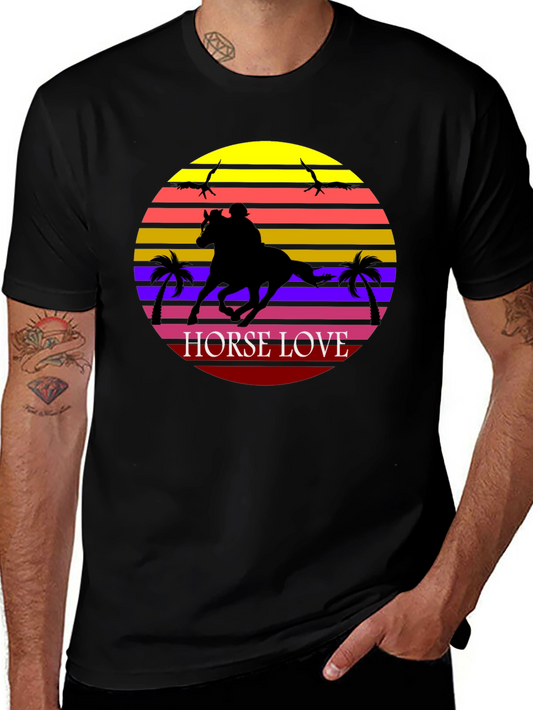 Horse Love Graphic Tee - Sunset Design