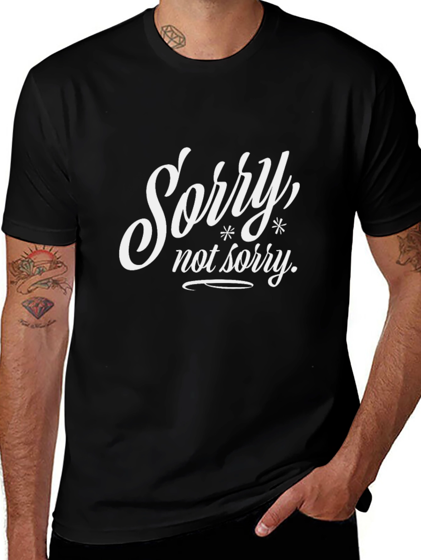 Sorry Not Sorry Black Graphic Tee