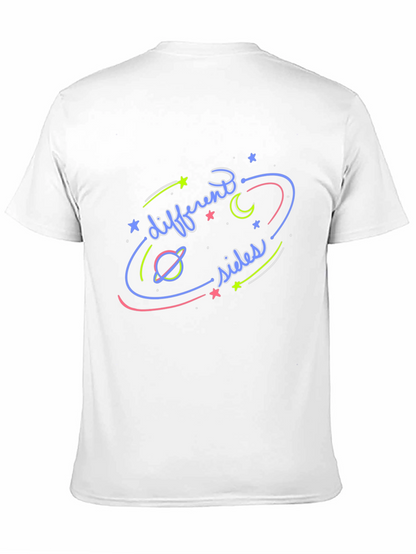 Different Sides Graphic T-Shirt Black Casual Wear