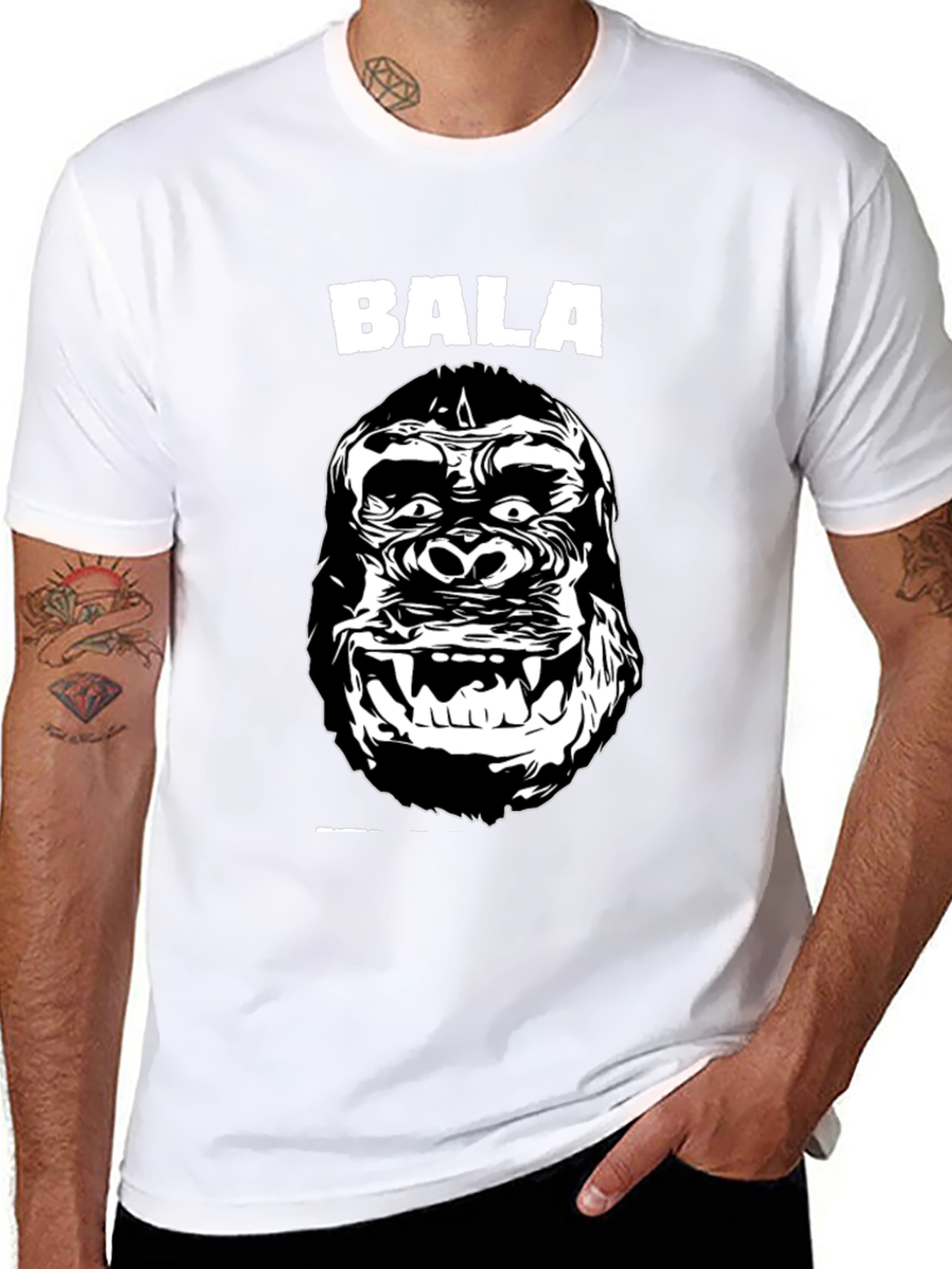 Bala Gorilla Graphic Tee - Black Cotton T-Shirt