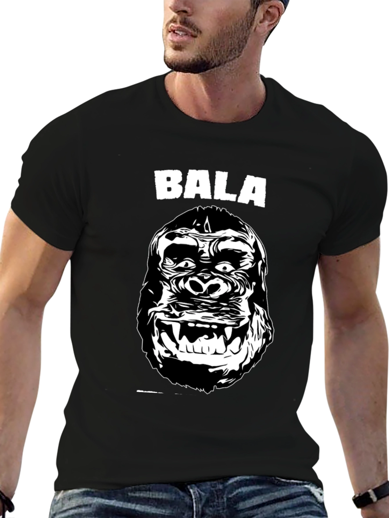 Bala Gorilla Graphic Tee - Black Cotton T-Shirt