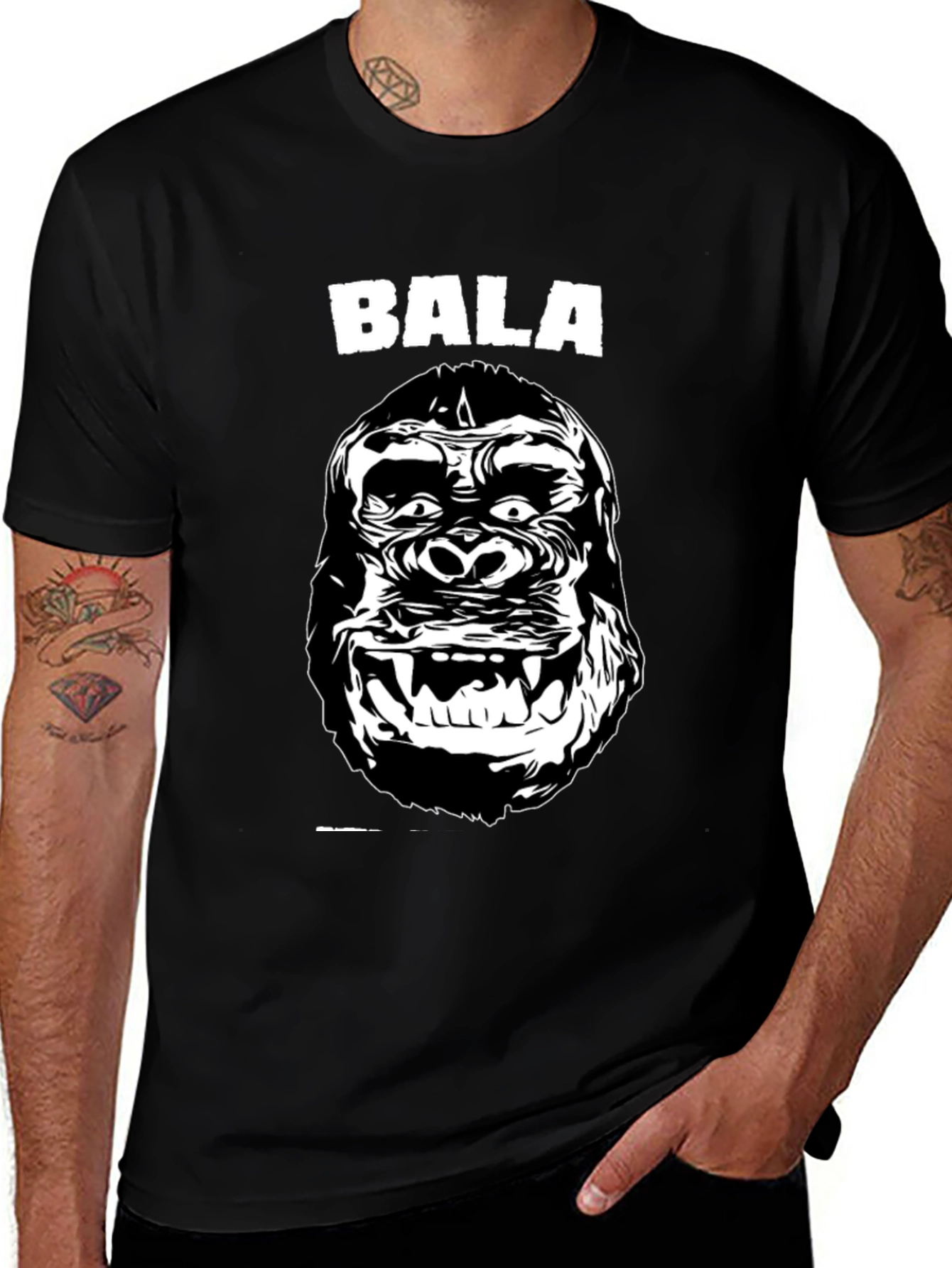 Bala Gorilla Graphic Tee - Black Cotton T-Shirt