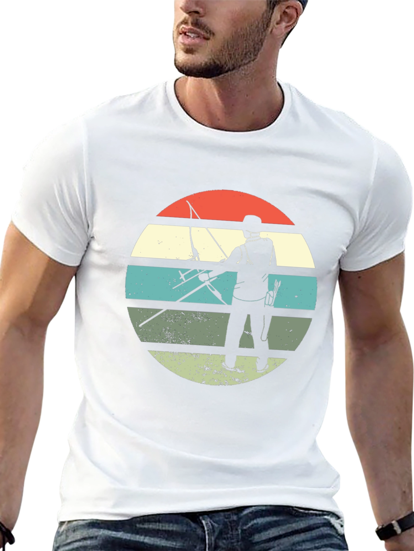 Archery Silhouette Retro Style T-Shirt