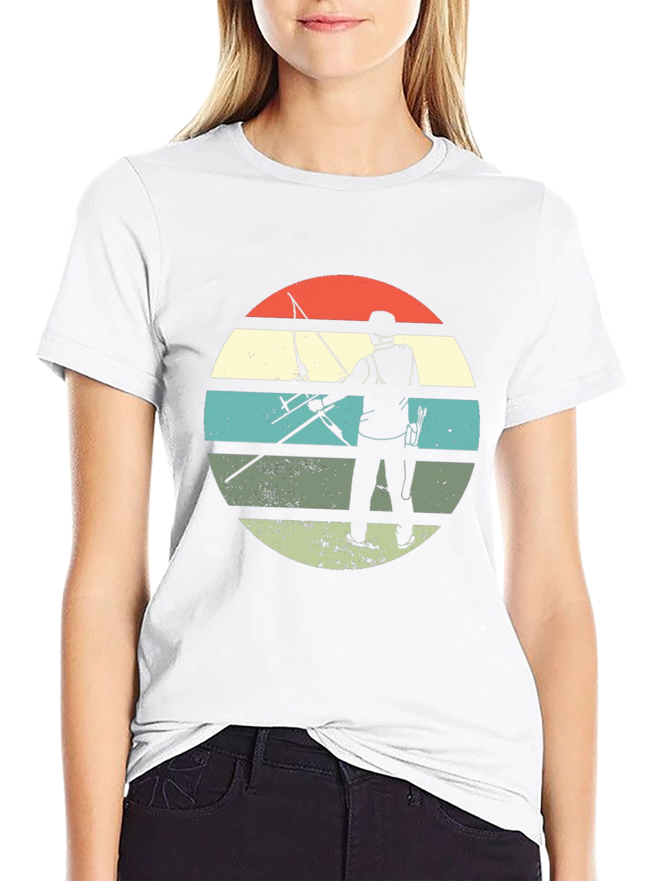Archery Silhouette Retro Style T-Shirt