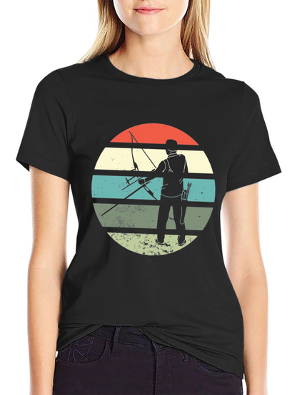 Archery Silhouette Retro Style T-Shirt