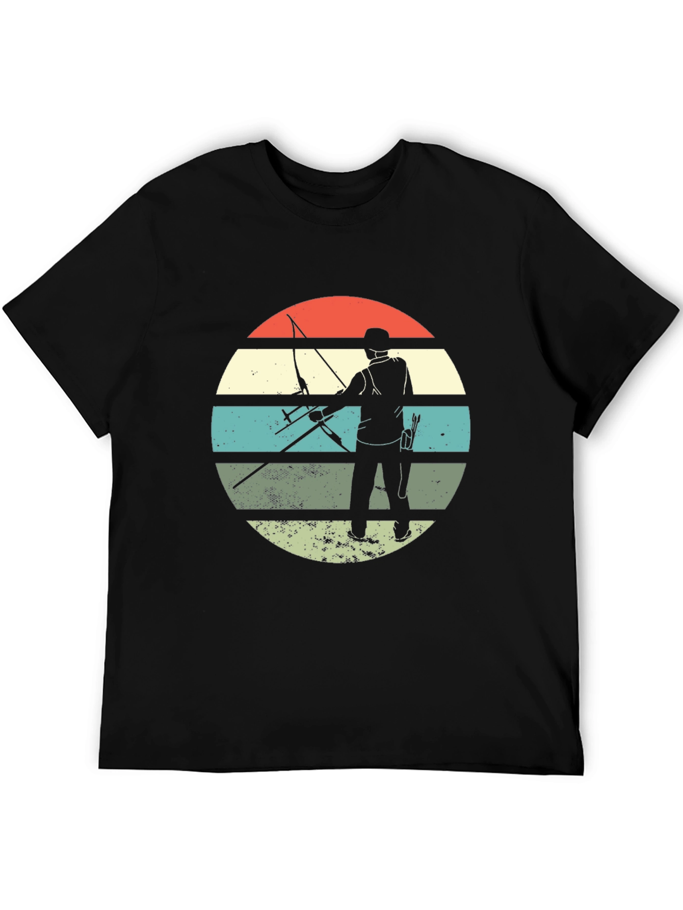 Archery Silhouette Retro Style T-Shirt