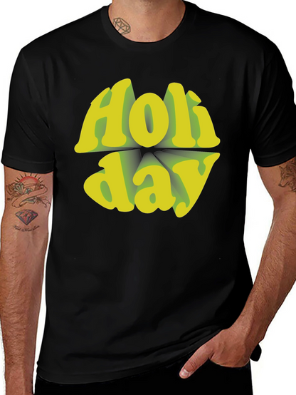 Holiday Graphic Tee - Retro Style Black T-Shirt