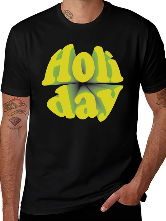 Holiday Graphic Tee - Retro Style Black T-Shirt