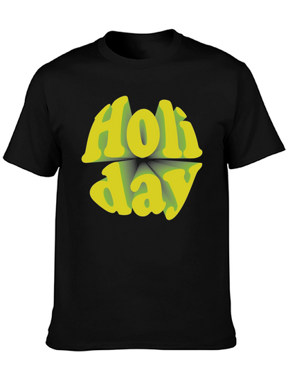 Holiday Graphic Tee - Retro Style Black T-Shirt