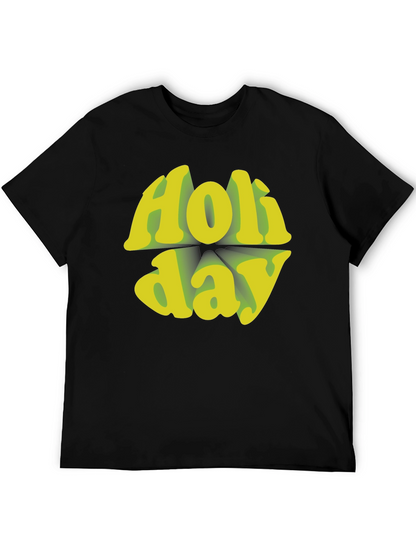 Holiday Graphic Tee - Retro Style Black T-Shirt