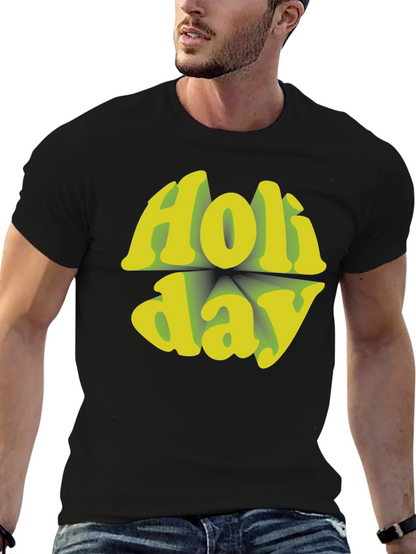 Holiday Graphic Tee - Retro Style Black T-Shirt