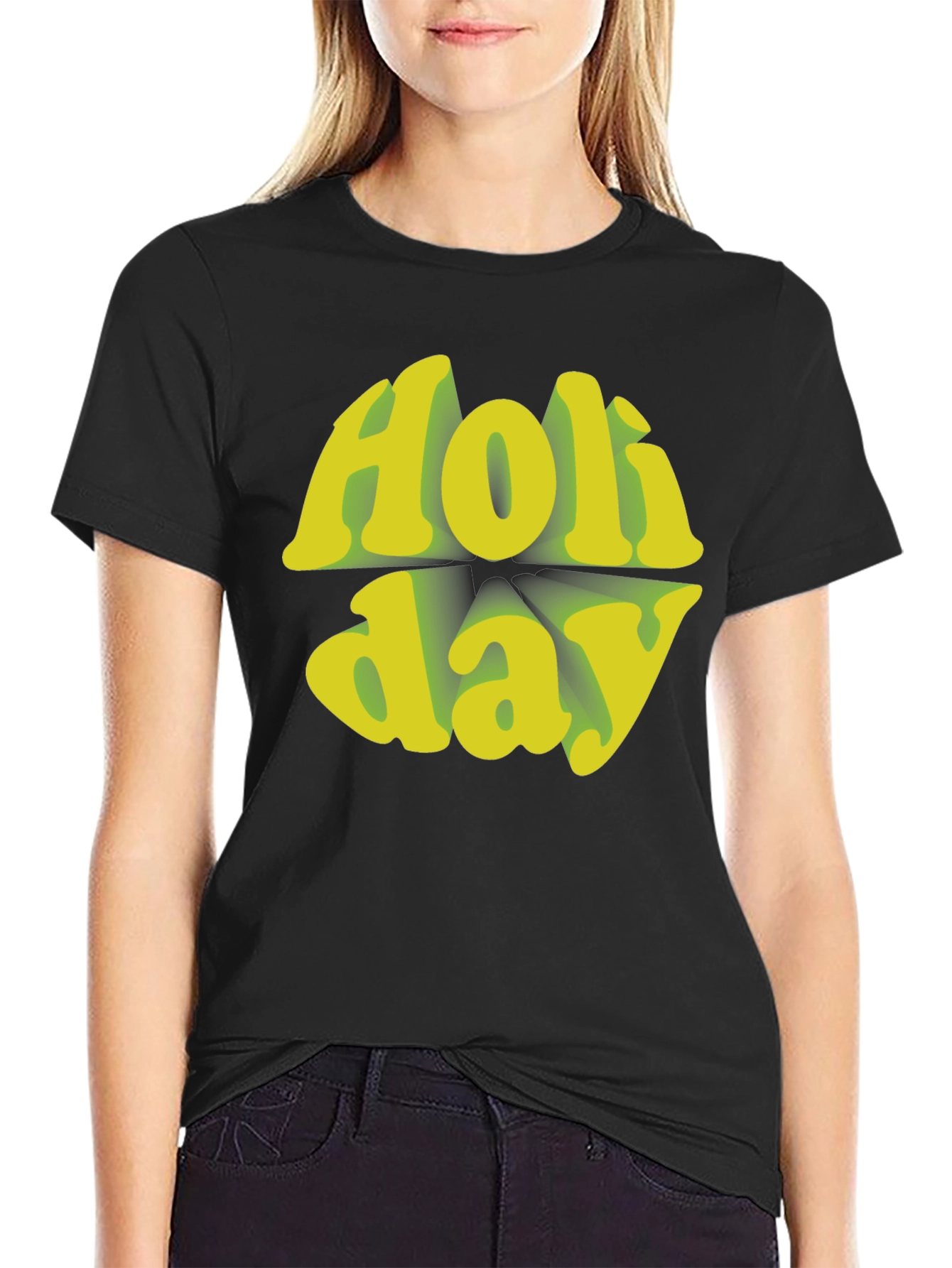 Holiday Graphic Tee - Retro Style Black T-Shirt