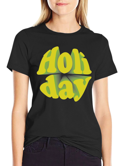 Holiday Graphic Tee - Retro Style Black T-Shirt