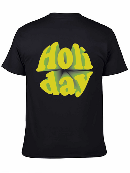 Holiday Graphic Tee - Retro Style Black T-Shirt