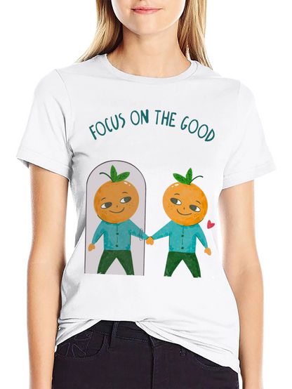 Focus On The Good Orange Graphic T-Shirt