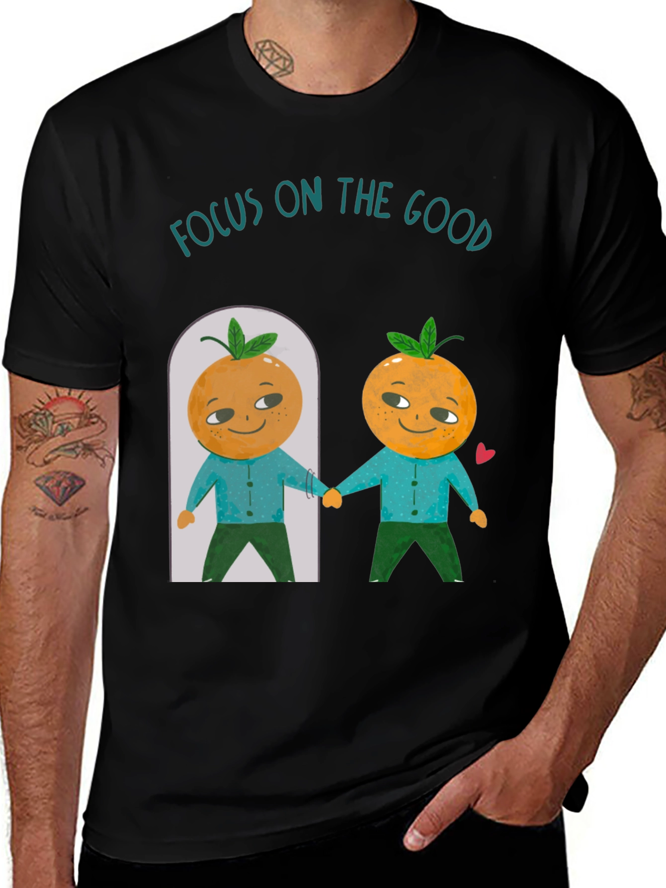 Focus On The Good Orange Graphic T-Shirt