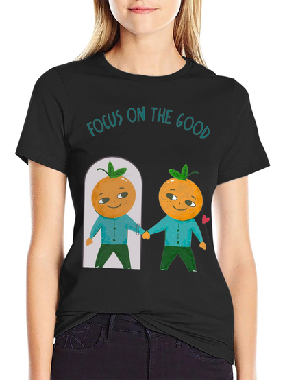 Focus On The Good Orange Graphic T-Shirt