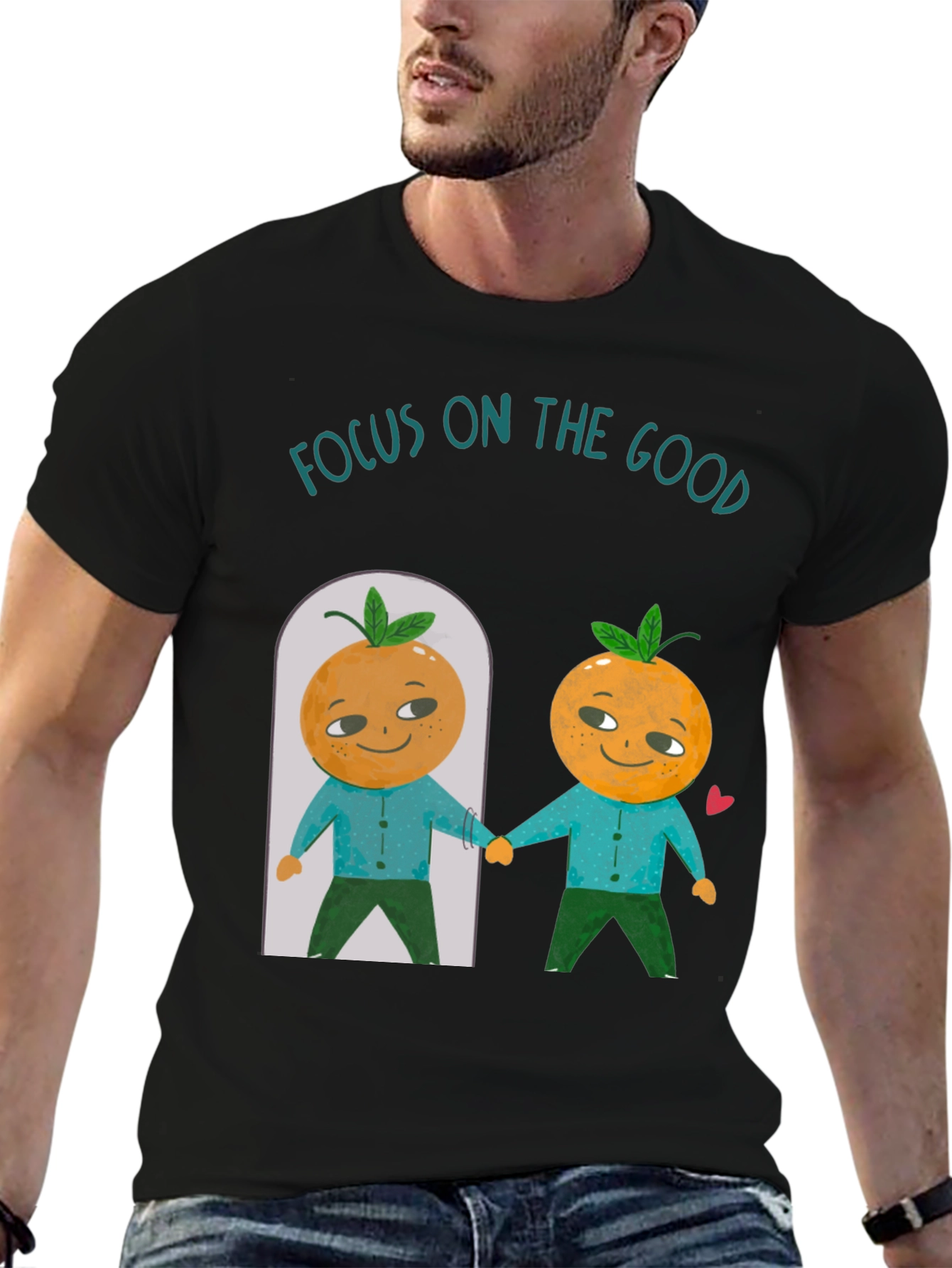 Focus On The Good Orange Graphic T-Shirt