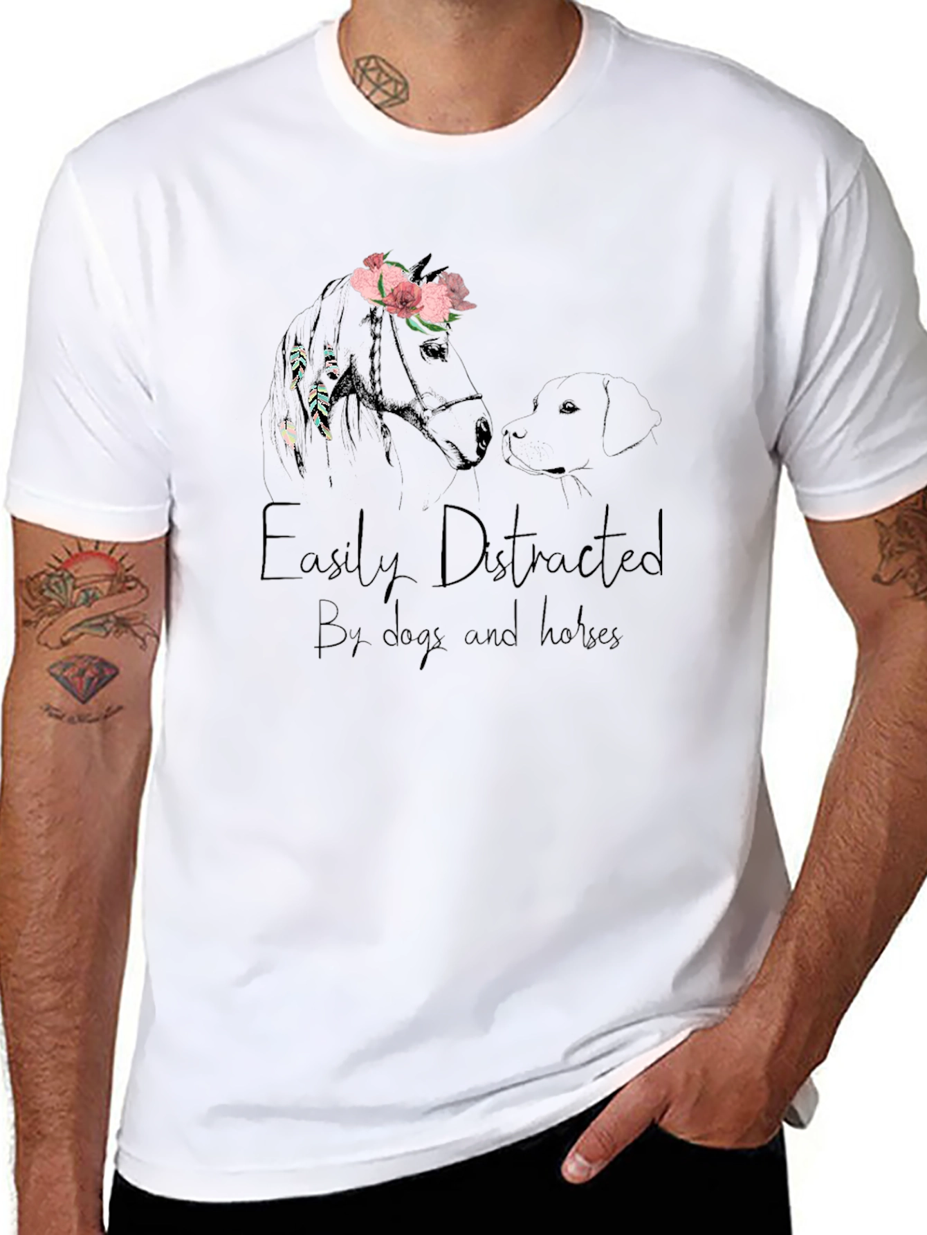Easily Distracted by Dogs and Horses T-Shirt