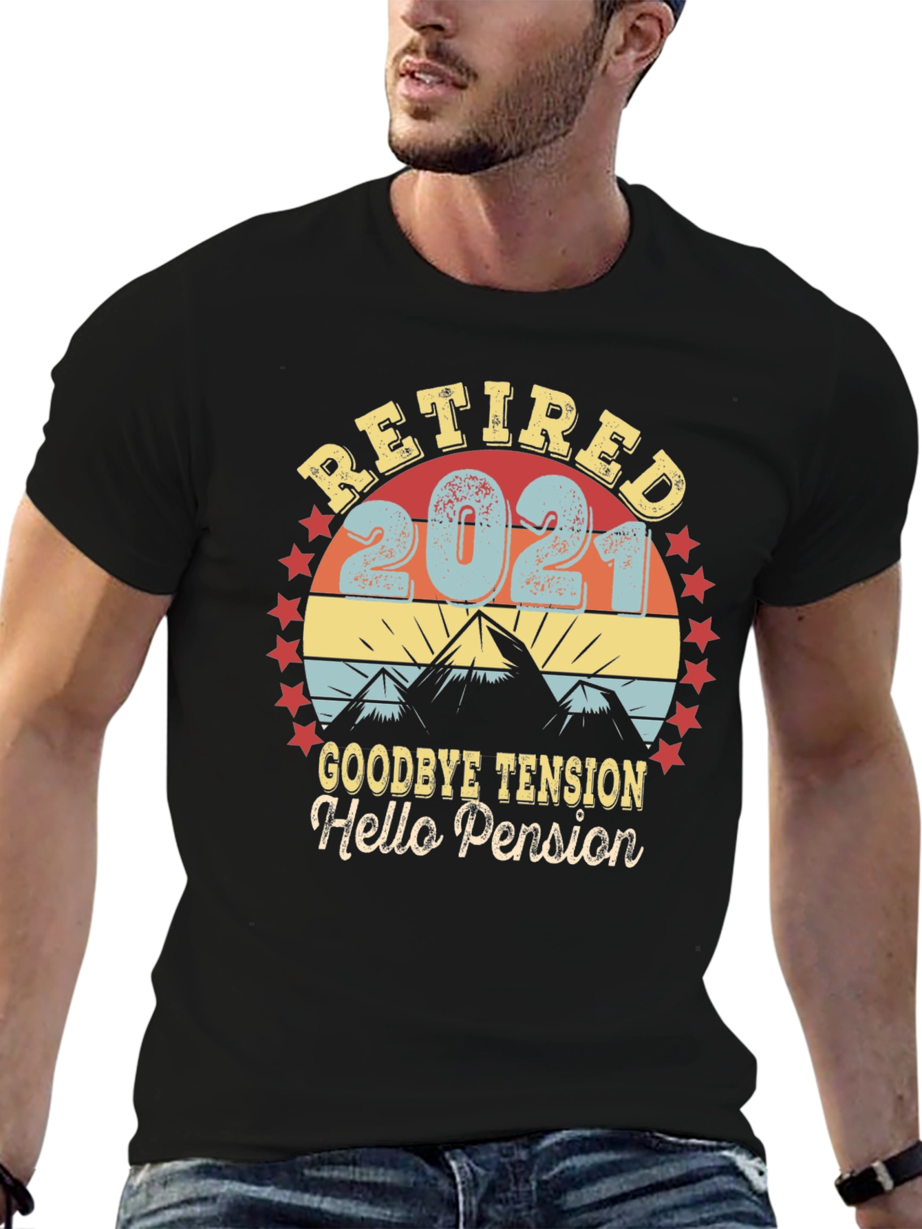 Retired 2021 T-Shirt - Goodbye Tension Hello Pension