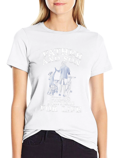 Father and Son Cycling Partners Black T-Shirt