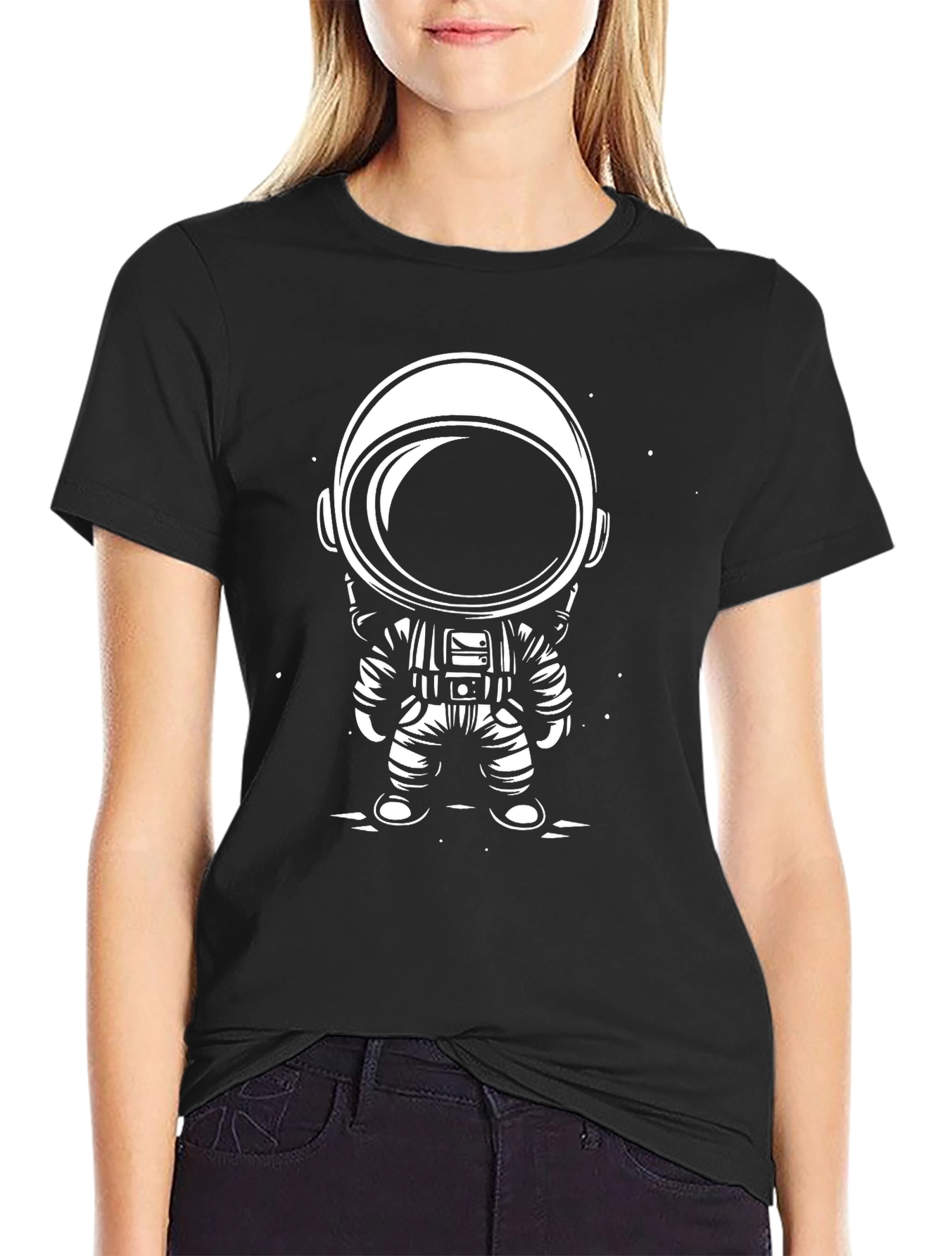 Cool Astronaut Graphic Black T-Shirt