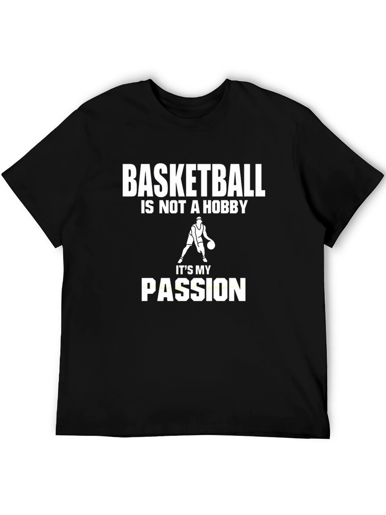 Basketball Passion Graphic Tee - Black Cotton T-Shirt