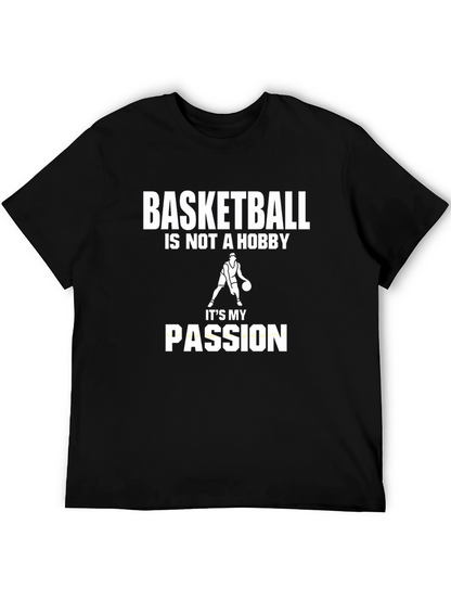 Basketball Passion Graphic Tee - Black Cotton T-Shirt