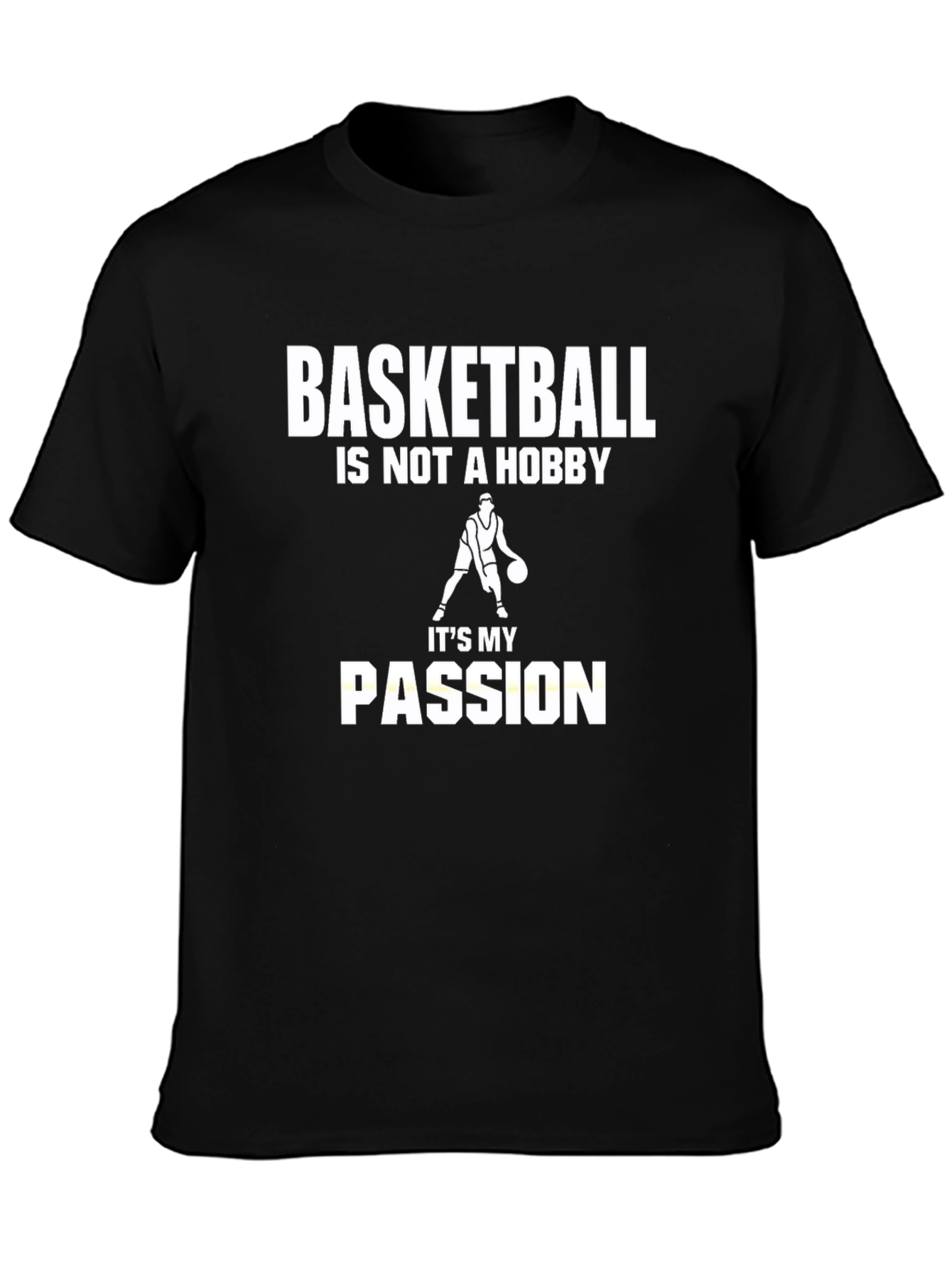 Basketball Passion Graphic Tee - Black Cotton T-Shirt