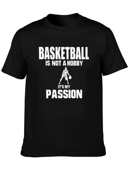 Basketball Passion Graphic Tee - Black Cotton T-Shirt