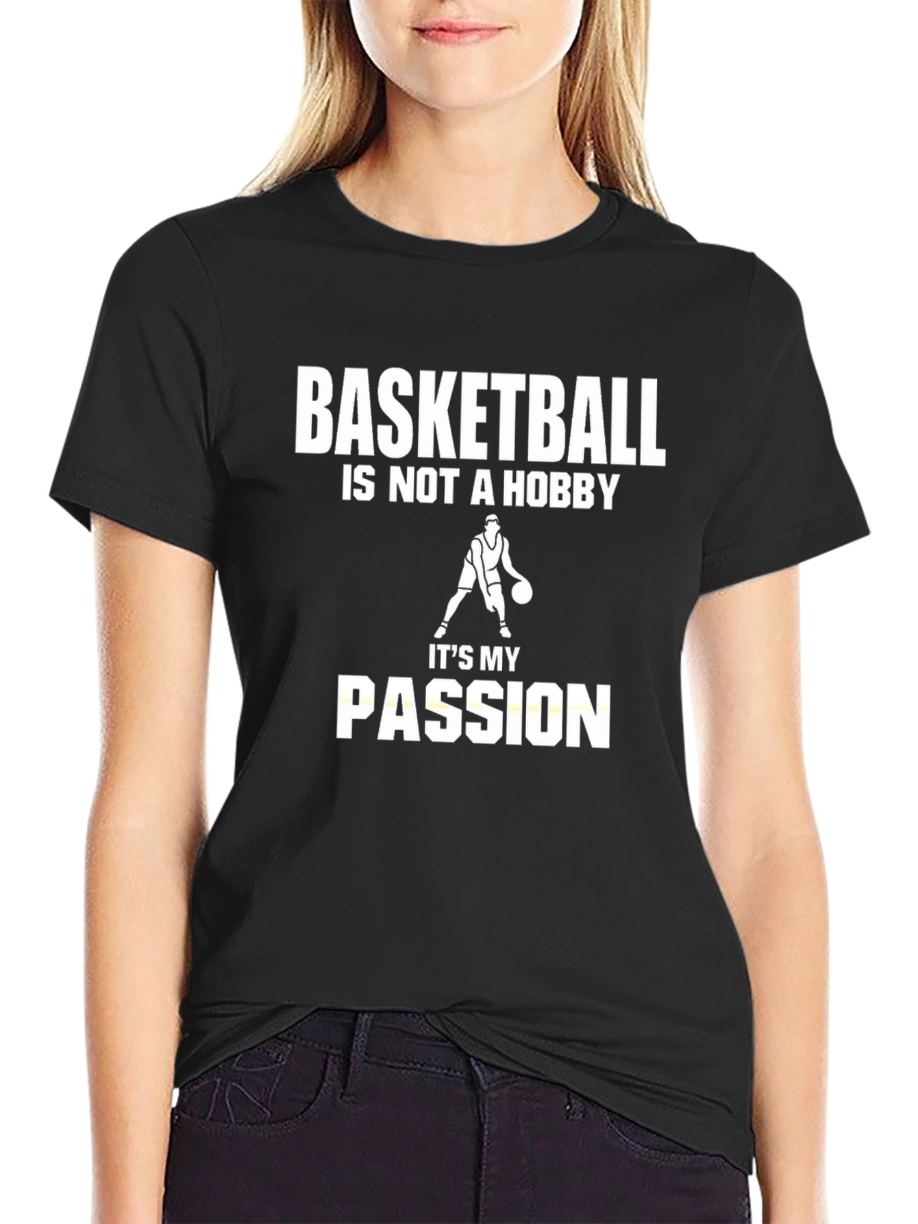 Basketball Passion Graphic Tee - Black Cotton T-Shirt