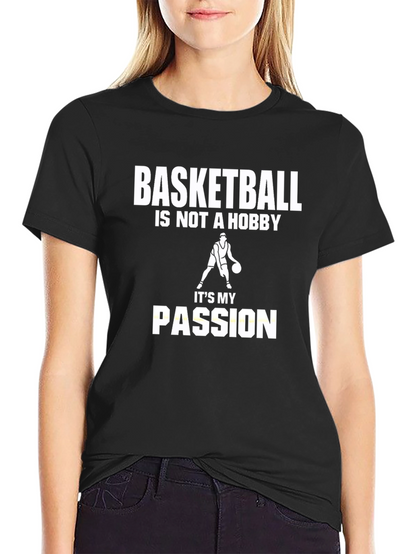 Basketball Passion Graphic Tee - Black Cotton T-Shirt