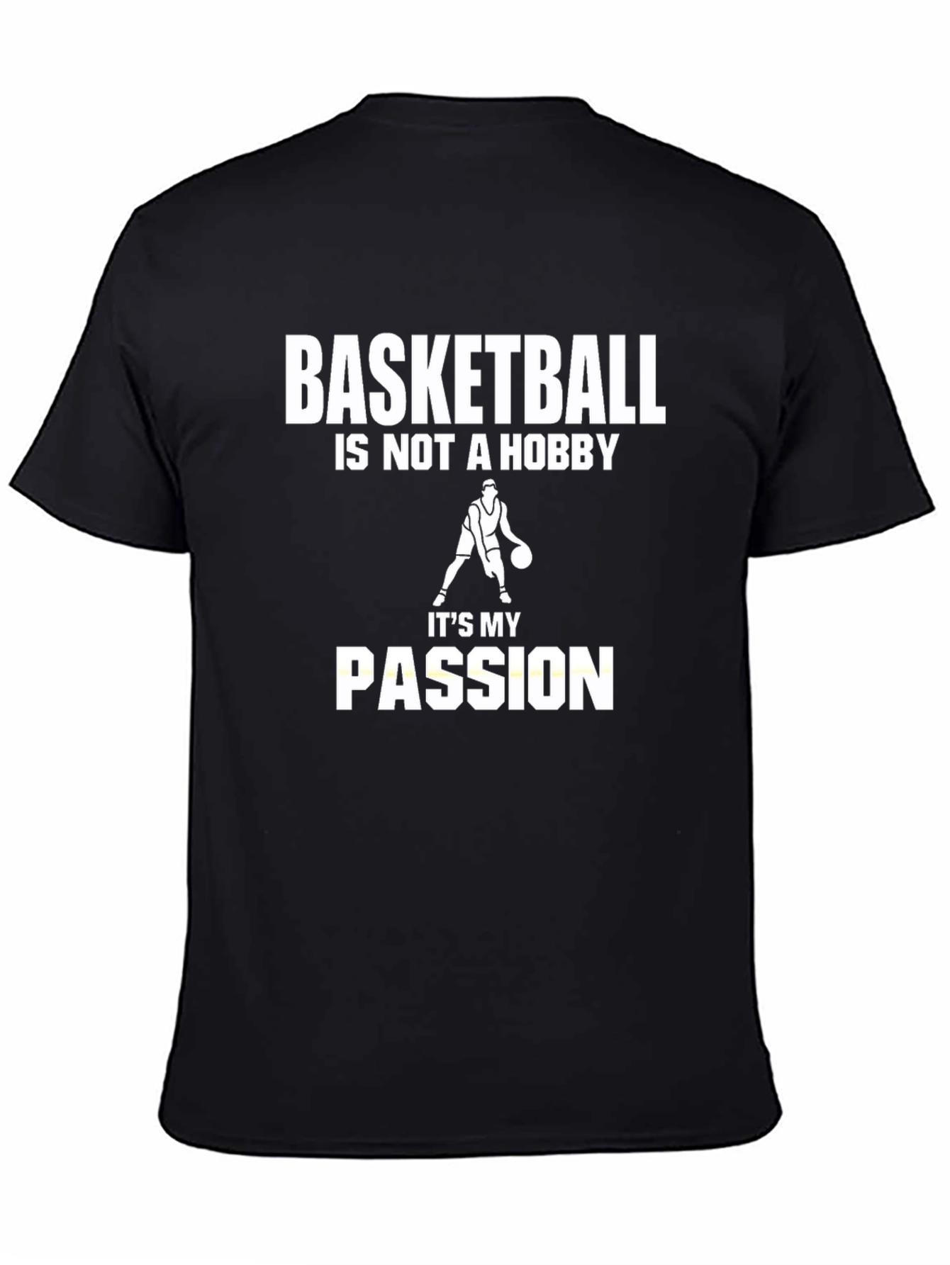 Basketball Passion Graphic Tee - Black Cotton T-Shirt
