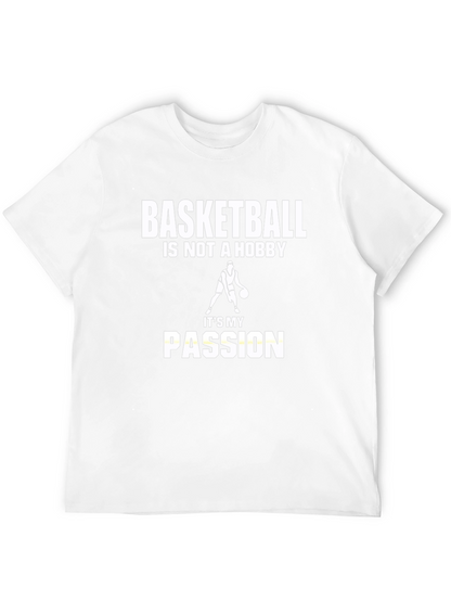 Basketball Passion Graphic Tee - Black Cotton T-Shirt