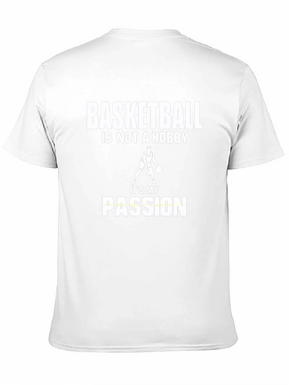 Basketball Passion Graphic Tee - Black Cotton T-Shirt