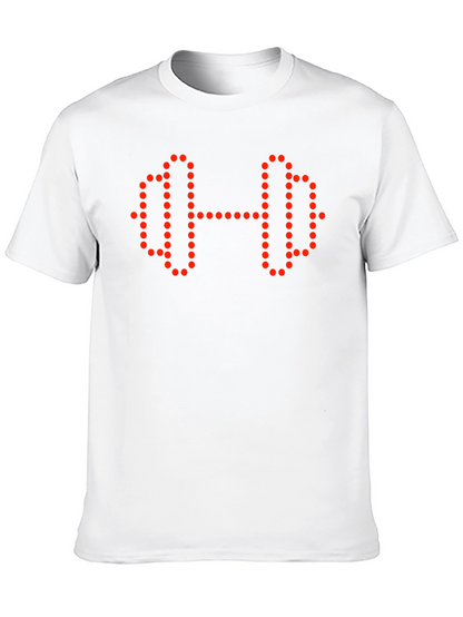 Fitness Graphic Tee - Dumbbell Dot Design