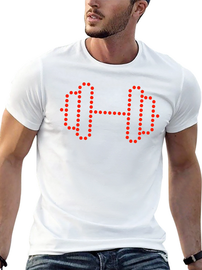 Fitness Graphic Tee - Dumbbell Dot Design