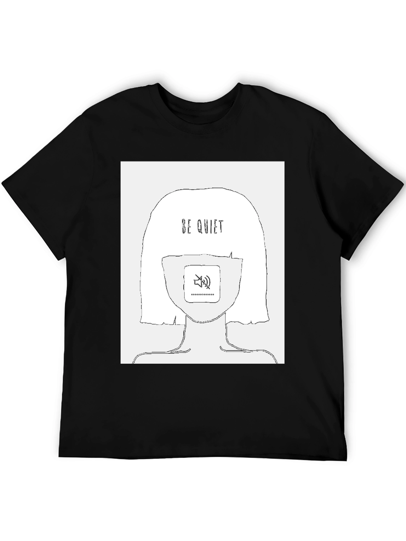 Be Quiet Graphic Tee - Stylish Unisex Black T-Shirt