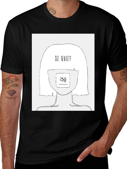 Be Quiet Graphic Tee - Stylish Unisex Black T-Shirt