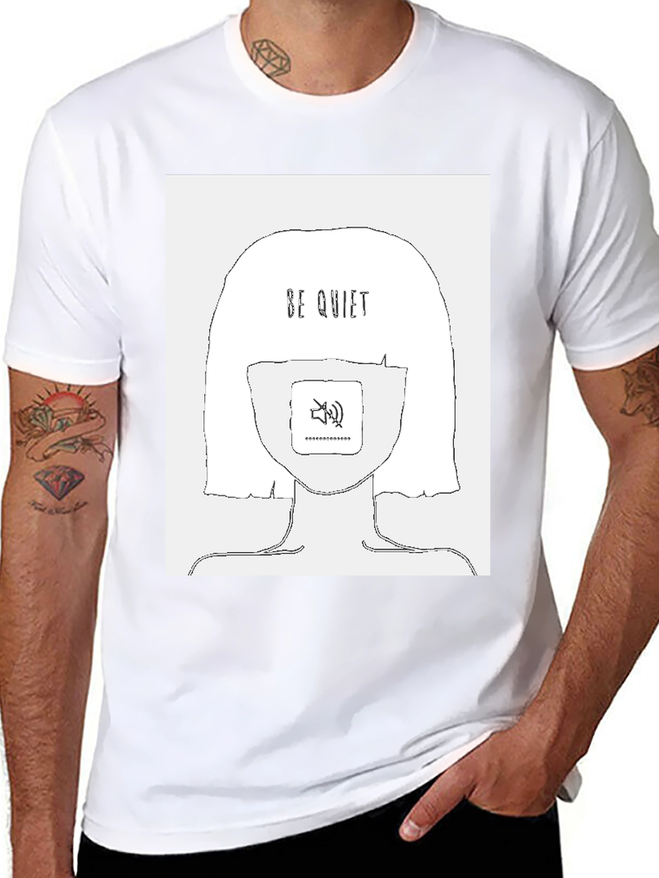 Be Quiet Graphic Tee - Stylish Unisex Black T-Shirt