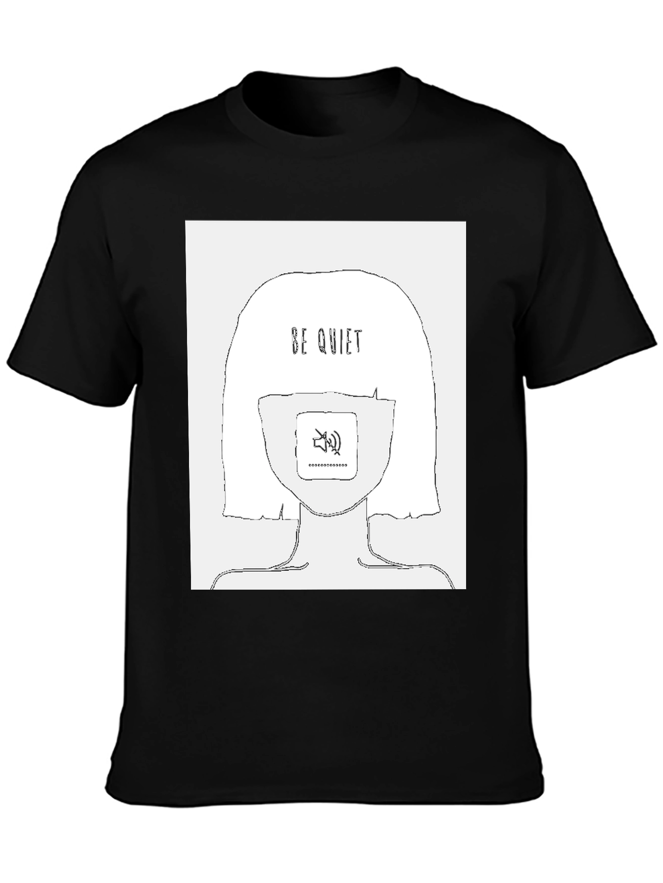 Be Quiet Graphic Tee - Stylish Unisex Black T-Shirt