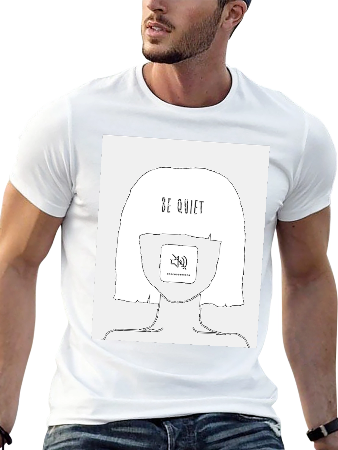 Be Quiet Graphic Tee - Stylish Unisex Black T-Shirt