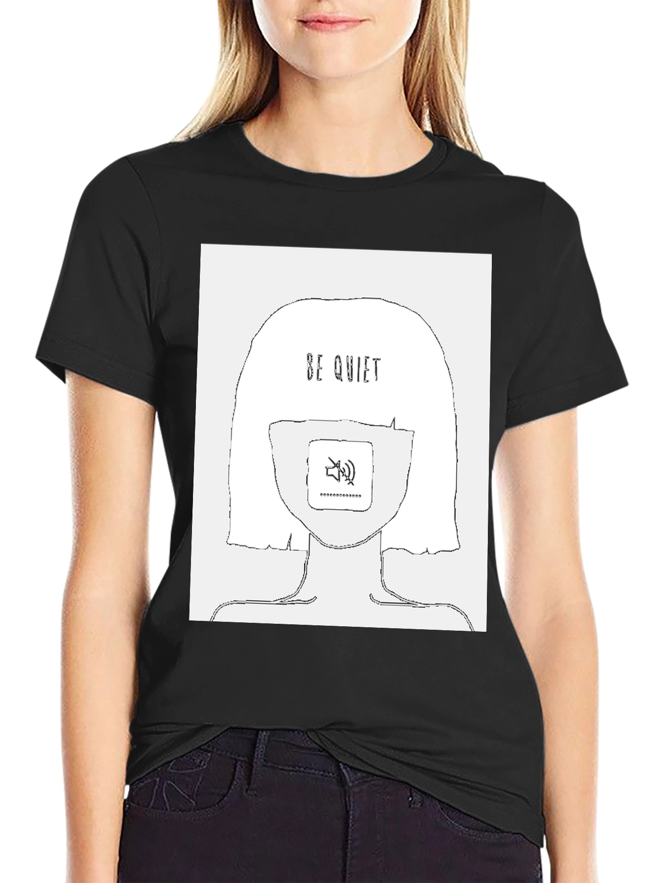 Be Quiet Graphic Tee - Stylish Unisex Black T-Shirt