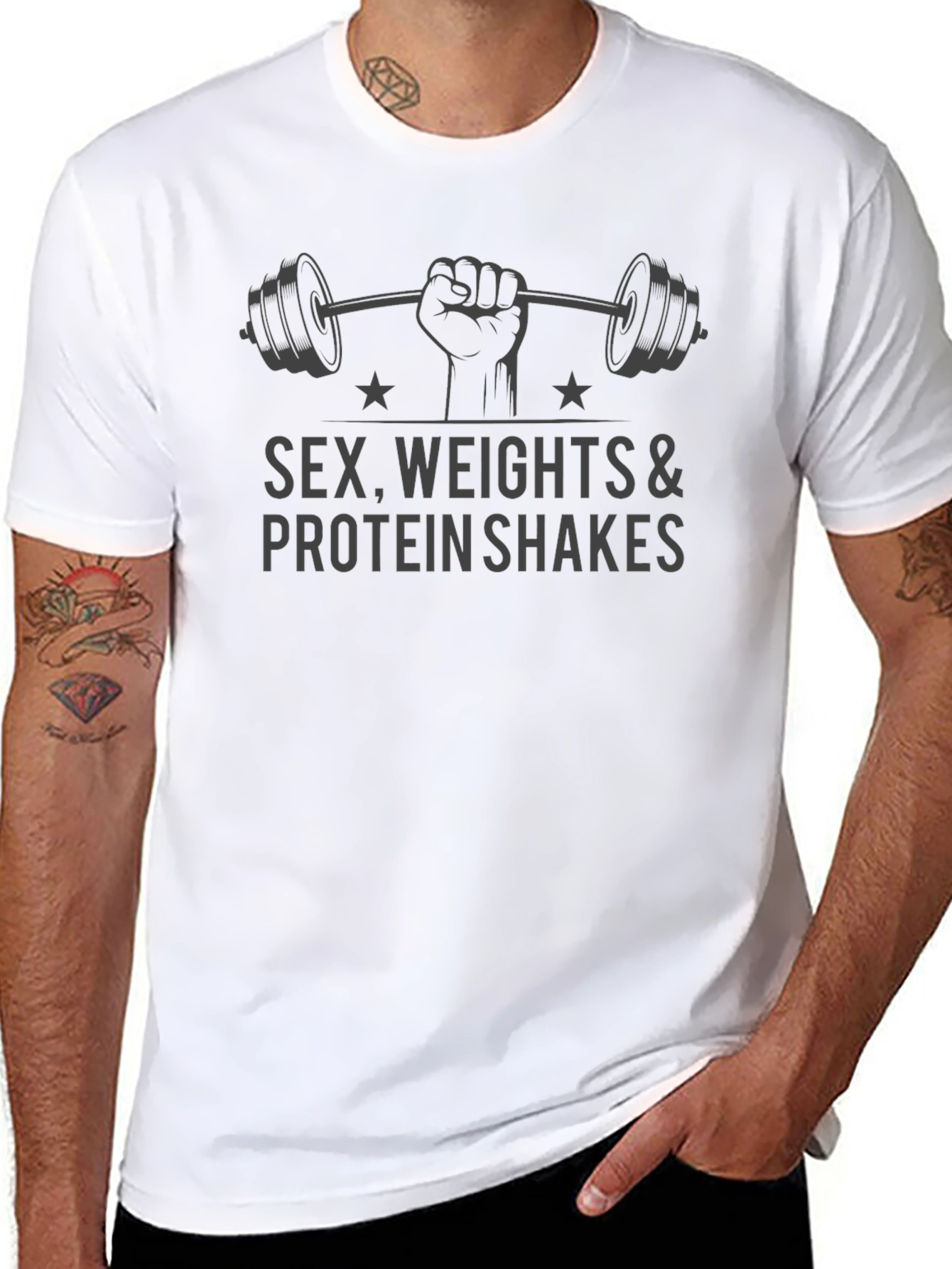 Sex Weights Protein Shakes Mens T-Shirt